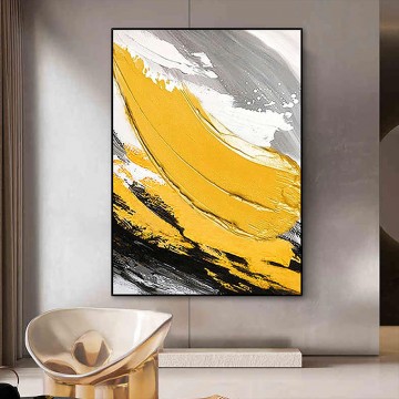  pincel Obras - Pincel abstracto amarillo de Palette Knife wall art minimalismo
